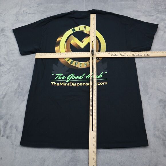 Gildan Shirt Mens M Black Short Sleeve Crew Neck Cotton Graphic Print Casual Tee - Picture 5 of 16